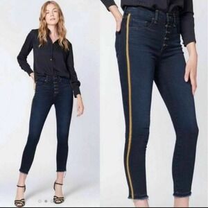 Veronica Beard Debbie Tuxedo Stripe Skinny Jeans Size 24